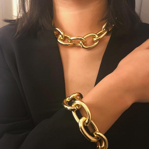 Women Vintage Punk Chain Stainless Steel Necklace Nbecklaces Bracelet Bracelets C227485