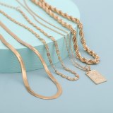 Multi Layer Twisted Metal Rope Chain Choker Necklaces C2990101