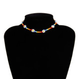 Creative Beaded Flowers And Geometric Necklaces C250112