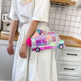 Women Cartoon Ice Cream Car Shaped PU Leather Handbags 875343546