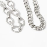 Retro Flat Snake Bone Chain Bracelets Set for Women Twist Cross Chain X043142