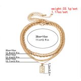 Multi Layer Twisted Metal Rope Chain Choker Necklaces C2990101