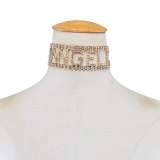 Sexy Women Shiny Rhinestone Letter Angel Choker Necklaces C141223