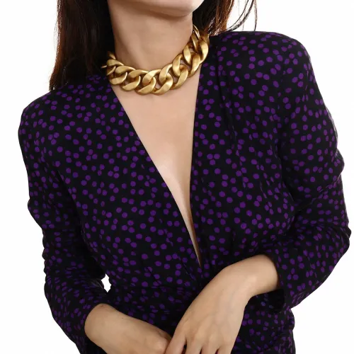 Fashion Gold Link Chain Hip Hop Women's Punk Statement Necklaces C268394