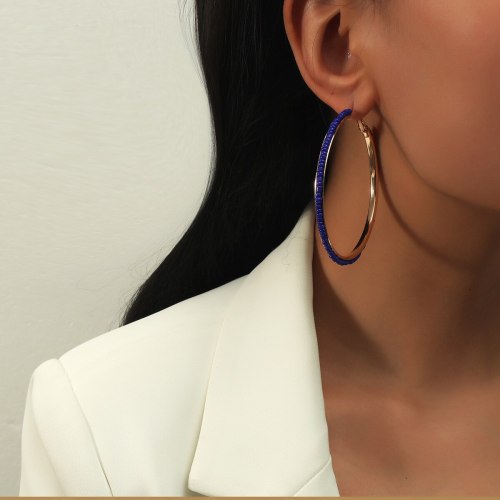 Fashion Women Big Round Metal Earrings kh-6695106