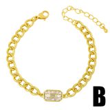 Gold Cuban Curb Link Chain Bracelets For Women brc8192