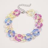 Punk Rainbow Acrylic Chain Necklace for Women C3295106