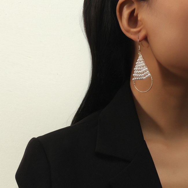 Women High-Grade Pearl Pendant Earrings kh-670213