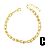Gold Cuban Curb Link Chain Bracelets For Women brc8192