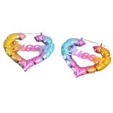 Fashion Women's Metal Gradient Color Heart-Shaped Earrings kh-668798