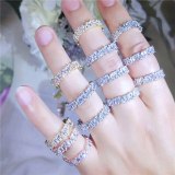 Multicolor Cubic Women Colorful Crystal Finger Rings FSRP25263