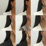 Women Fashion Leopard Big Round Acrylic Pendant Earrings kh-640819