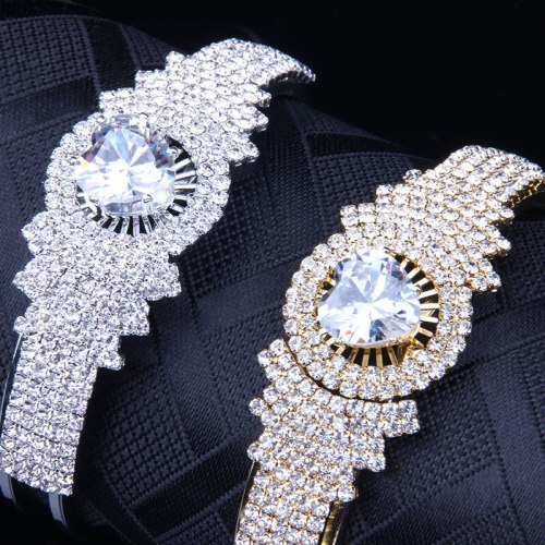 Zircon Stainless Steel Opening High-End Wedding Bracelets SL540011