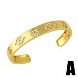 Women Hand Evil Eye Cuff Open Bangles Multicolor Star Bangle Bracelets brc8495