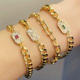 Gold Cuban Curb Link Chain Bracelets For Women brc8192