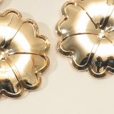 Women Metal Sheets Flower Geometric Drop Twisted Dangle Earrings kh-643445