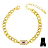 Gold Cuban Curb Link Chain Bracelets For Women brc8192