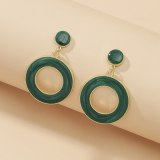 Women Geometric Green-Color Earrings kh-664455