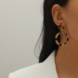 Women Fashion Leopard Big Round Acrylic Pendant Earrings kh-640819