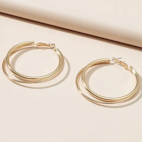 Women Fashion Punk Big Size Hoop Round Circle Earrings kh-673041