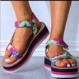 Ladies Fashion Colorful Summer Flat Platform Sandals 2911223