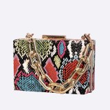Women Snake Pattern PU Leather Small Square Handbags 11011526