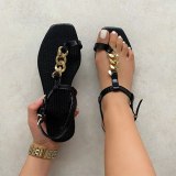 Women Metal Chain Thong Beach Sandals 106778