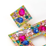 Fashion Women Glass Crystal Big Dangle Earrings EH13893104