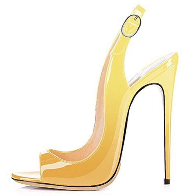 Women Slip-On High Thin Heels Sandals A3645-12