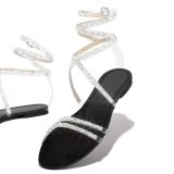 Summer Women PVC Transparent Strap Cross Ankle Sandals SC1627