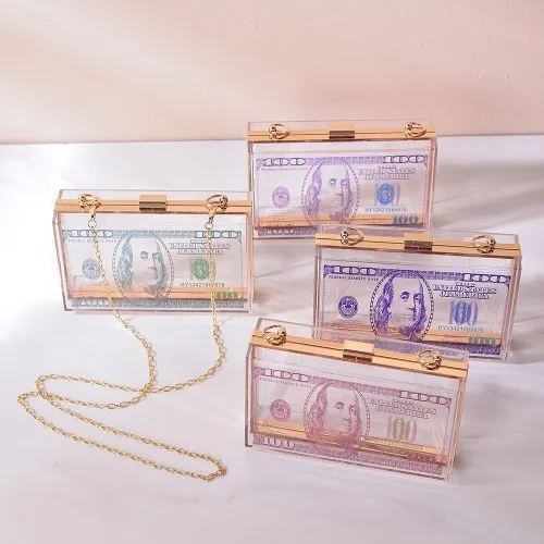 Women Transparent Acrylic Clutch Handbags 822031