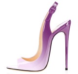 Women Slip-On High Thin Heels Sandals A3645-12