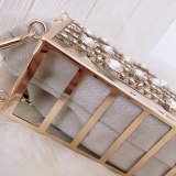 Women's Wedding Clutch Diamond Hollow Metal Handbags 361728
