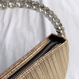 Women Rhinestone Circular Handle Evening Party Handbags F673142