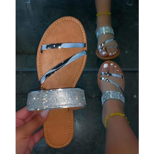 Fashion Women Sexy Roman Rhinestone Outdoor Beach Sandals AL-62454956810617