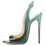 Women Slip-On High Thin Heels Sandals A3645-12