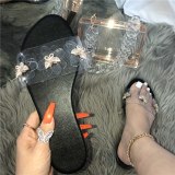 Women Butterfly Slippers Transparent Casual Slides H10011