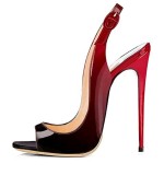 Women Slip-On High Thin Heels Sandals A3645-12