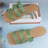 Women Summer Breathable Hollow Colorful Crystal Slippers Slides H3546