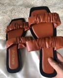 Women Double-Layer Leather Slippers Outdoor Slides 935869