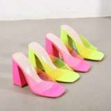 Fashion Women Summer Open Toe Transparent Slippers Slides 3112-56