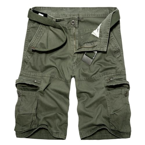 Men Summer Army Green Cotton Shorts XI01-03849