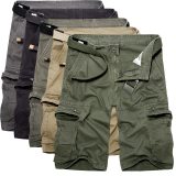 Men Summer Army Green Cotton Shorts XI01-03849