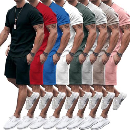 Summer New Men Short Sleeve T Shirt +Shorts Tracksuit Sets DL5223-34