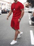 Summer New Men Short Sleeve T Shirt +Shorts Tracksuit Sets DL5223-34