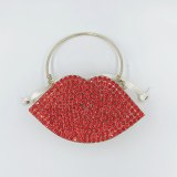 Women Hollow Wedding Party Unique Lips Shape Crystal Clutch Handbags 302839