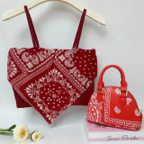 Fashion Cashew Flower Tops And Handbags Y550112
