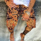 Men's Summer Quick Dry Cotton Linen Beach Shorts DL52536