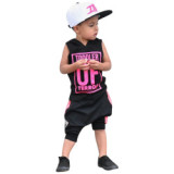 Kids Summer Two Piece Hip Hop Letter Print Bodysuits Bodysuit Outfit Outfits YM01021