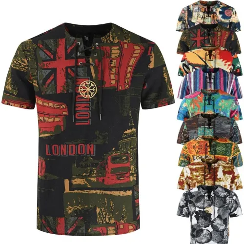 Men's Short Sleeve Printed Shirt Shirt Top Tops 180819